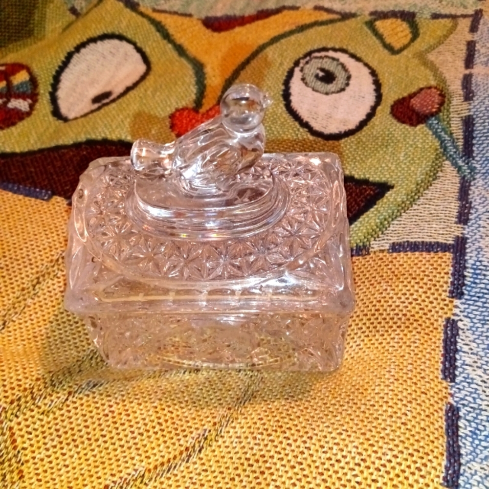 Vintage Hofbauer Brydes lead crystal rectangle trinket chest.up for trade!!